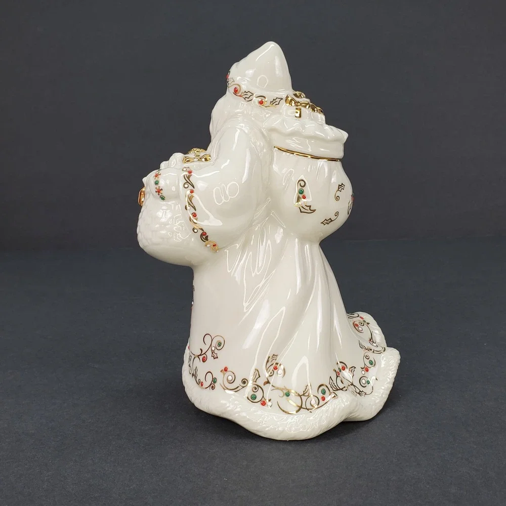 Lenox China‎ Jewels Country Santa Figurine 10th In Series Ivory Gold 6238224